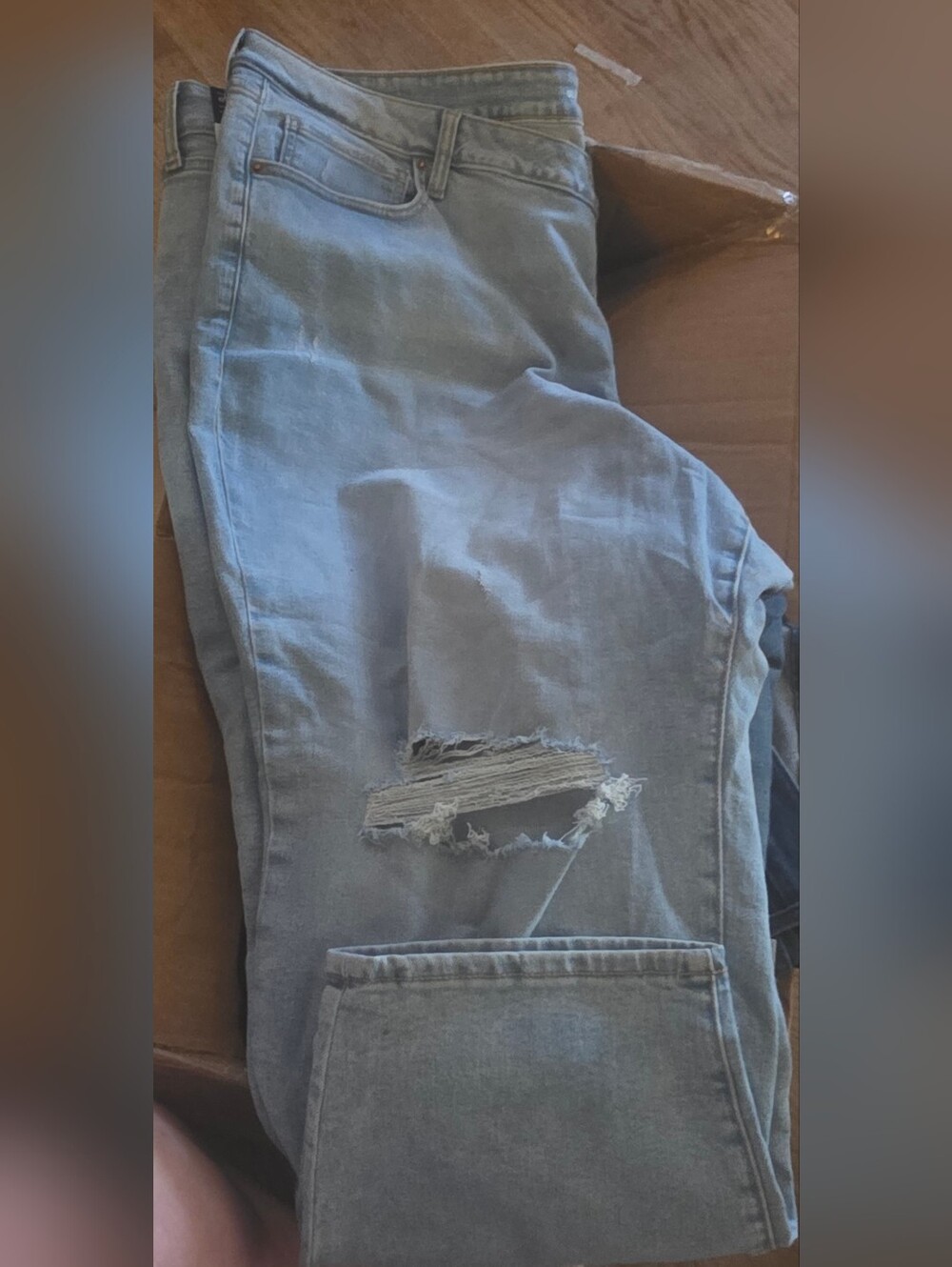 Old Navy Light Blue Boyfriend Jeans with Knee Distress